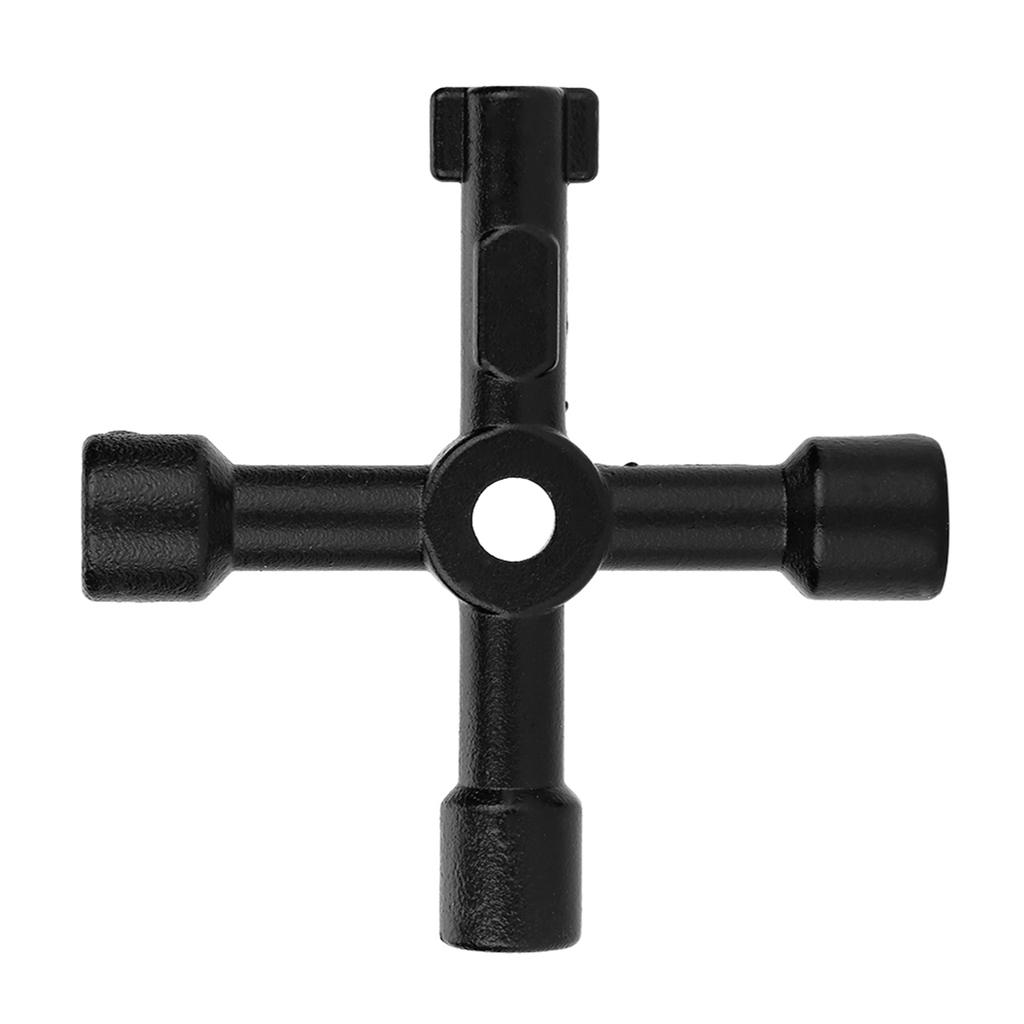 4-ходовой многофункциональный универсальный крестовой ключ из цинкового сплава для сантехников и электриков, клапанные инструменты, черный