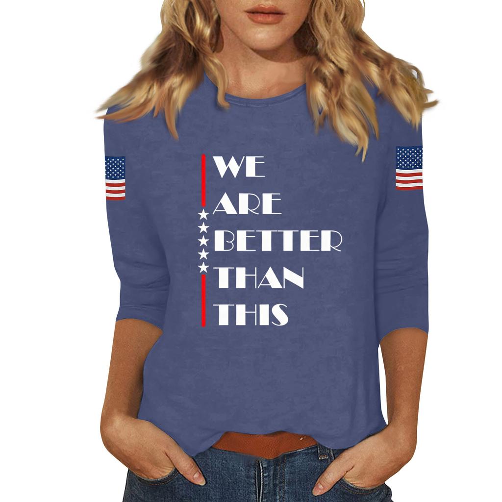 Women's Casual Fashionable Sexy Comfortable Neck Three-Quarter Sleeve Top