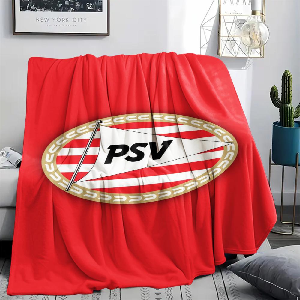 1Pc PSV Eindhoven Print Flannel Blanket, High quality Comfortable for All Seasons, Home Decor, Warmth and Comfort, Perfect for Christmas GiftS