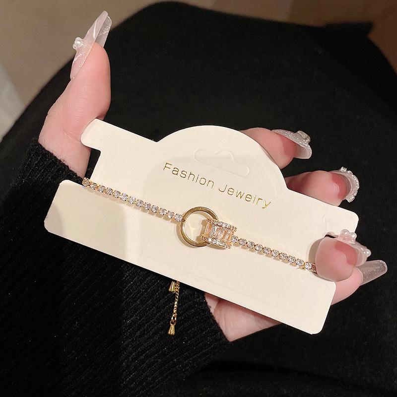 Корейский браслет с изумрудным цирконом и бриллиантами - Высококачественные блестящие украшения дружбы для модных женщин