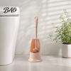 Cleaning Brush Long Handle Toilet with Anti-Slip Grip, Silicone Bristles Curved Resistant Double Head for Deep Stain Removal