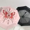 1 шт. Автоматический складной зонт-бабочка с сердцем, 8 спиц, железный каркас, подходит для путешествий, повседневного использования, на день рождения, подарок для женщин и мужчин c1231067