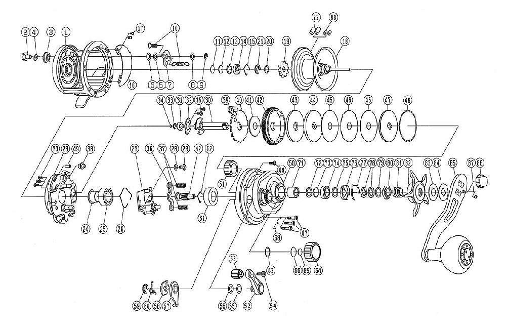 Daiwa Оригинальные детали катушки 19 Catalina 15H Номер детали катушки 18 Код детали 129701 00630050129701 (18-21)