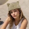 Sun protection Cat Ears Brimless Hat Water Washed Sun Hats Cute Beanie Hat