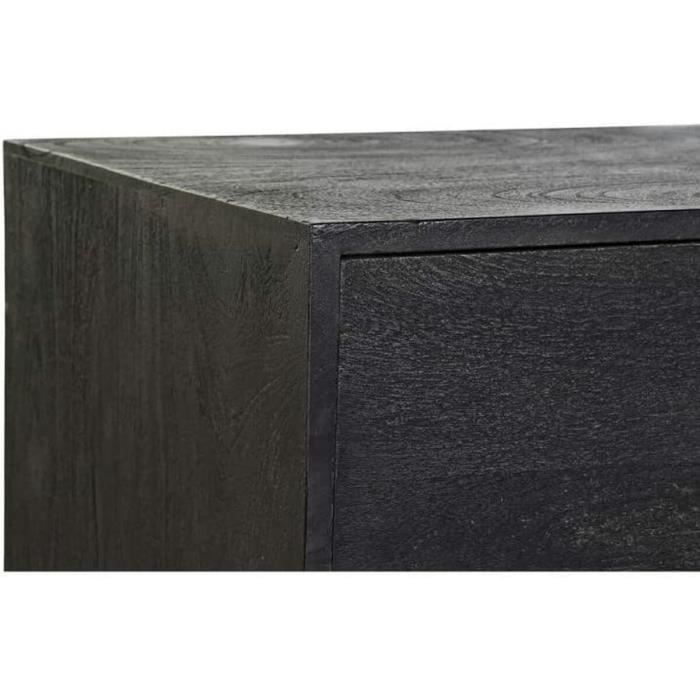 Buffet bas - Item Home - Bois de manguier - Noir - 3 portes - 145 x 43 x 77 cm