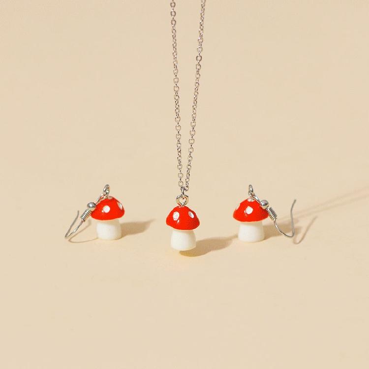 Colorful Mushroom Resin Pendants Earrings Beaded Ornaments Bracelet Pendant Jewelry Making Accessories for Craft Lover
