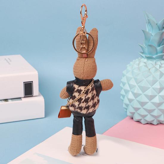 Кукольный брелок Дизайн животного Приятный на ощупь Мягкая текстура Нелегко деформировать Полное наполнение Декорировать Изысканный Брелок Аксессуар для сумки