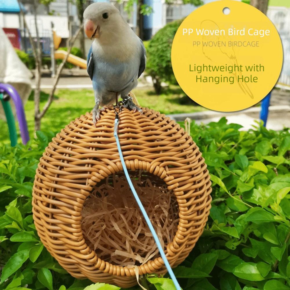 Comfortable Woven Bird Nest Breathable Bird Breeding House Bird Hammock for Cage Bird Breeding