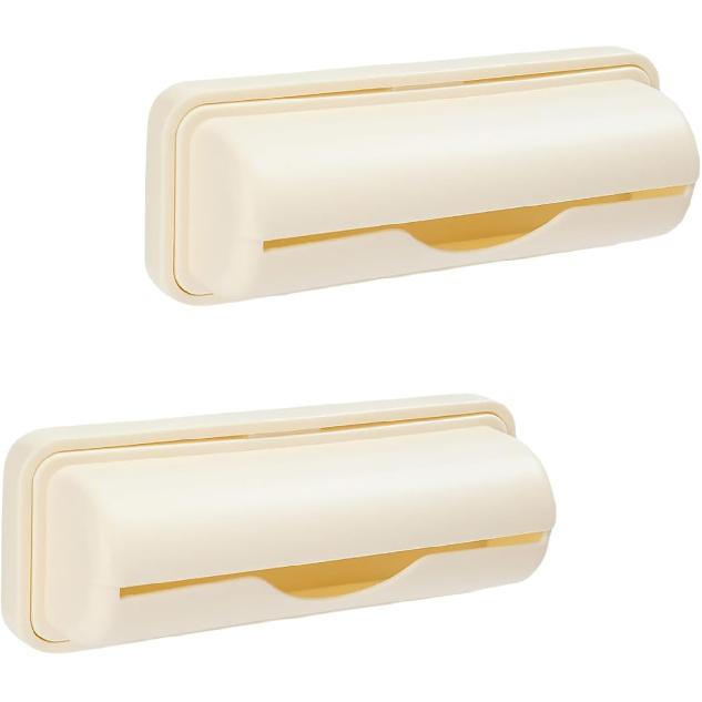 2 PCS Trash Bag Dispenser Roll Holder Bottom of Can, Adhesive Wall Mount Kitchen Garbage Bag Organizer and Storage Under Sink ide Trashcan Cabinet