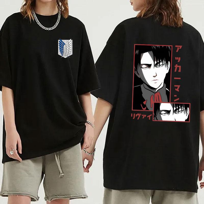 New Anime Levi Ackerman Print T Shirts Women Men Casual Round Neck Tees Top Summer Cool Loose Short Sleeve