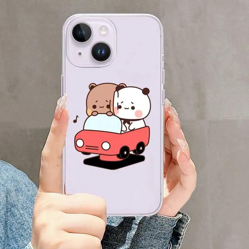 Милый чехол для телефона DUDU BUBU для iPhone Mini 11 12 13 14 15 XPlus Pro Max SE XR с прозрачным корпусом