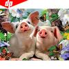Алмазная картина Круглые камни Животные Алмазная мозаика Продажа Свинья Алмазная вышивка
