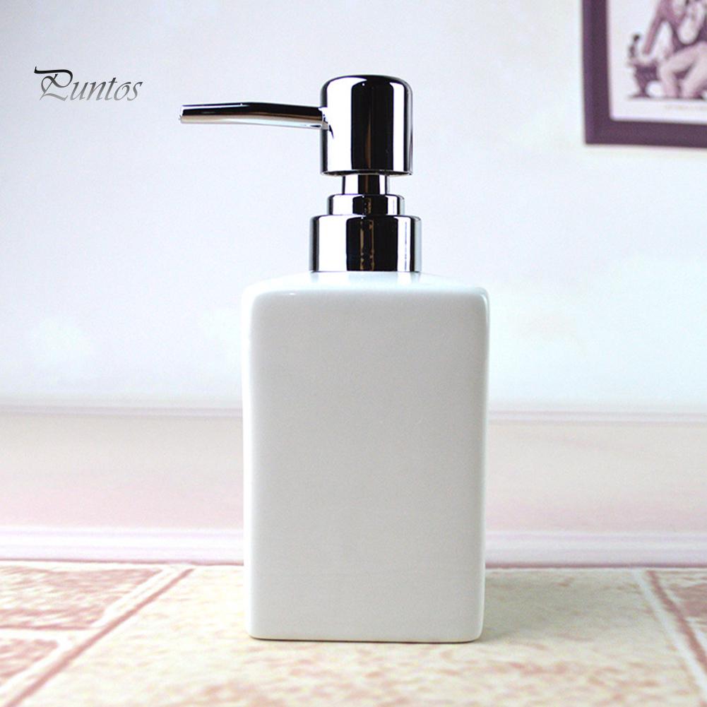 Puntos 320ml Bathroom Kitchen Ceramic Lotion Liquid Soap Dispenser Bottle Container