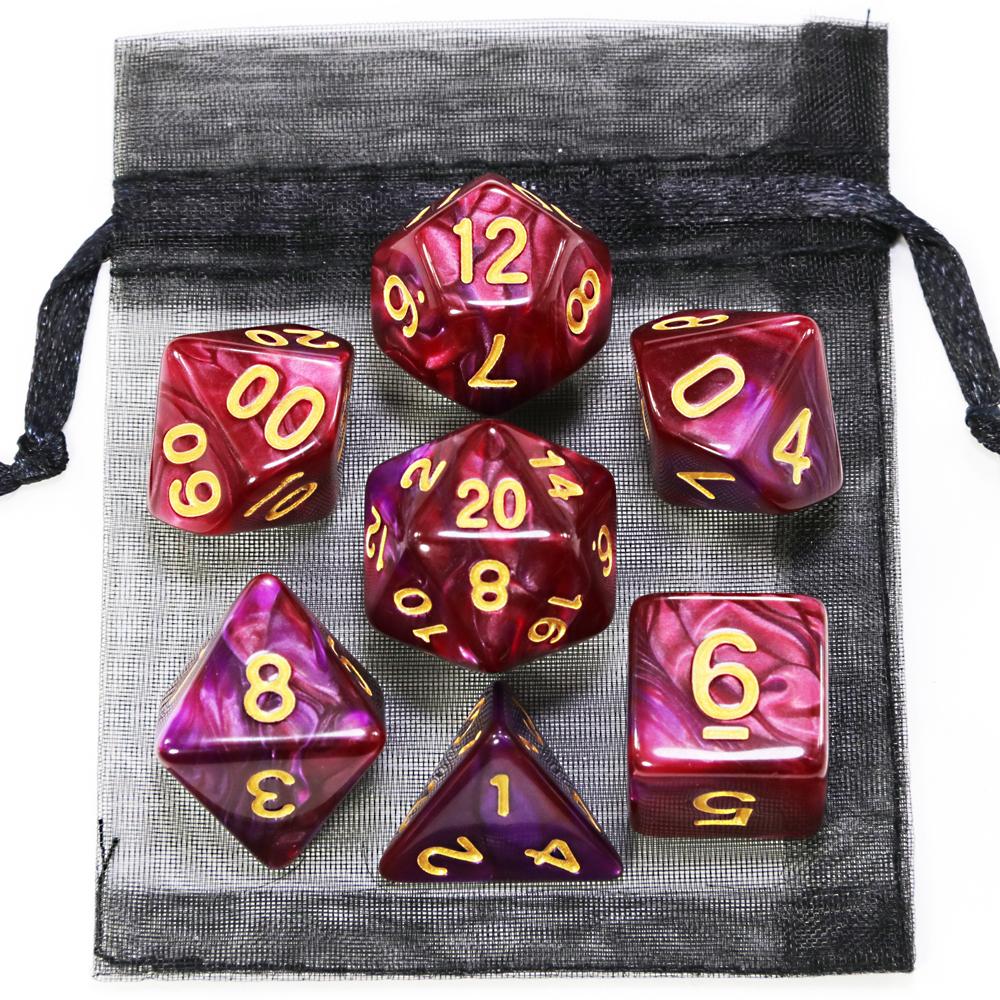 Игровые кости DND, ролевые игральные кости, набор кубиков для смешивания цветов с сумкой, 9 различных стилей, доступных для портативных игрушек, DND, RPG, TRPG, игры