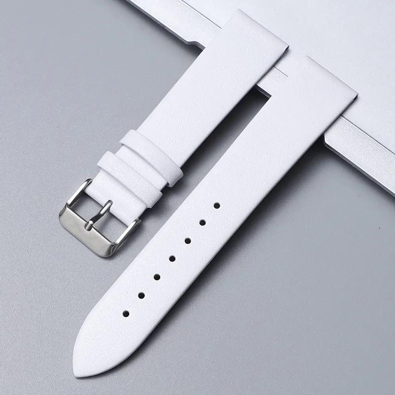 Ремешок для часов из мягкой кожи, ультратонкий ремешок 14 мм, 15 мм, 16 мм, 18 мм, 20 мм, 22 мм, сменный ремешок для наручных часов, ремешки для часов