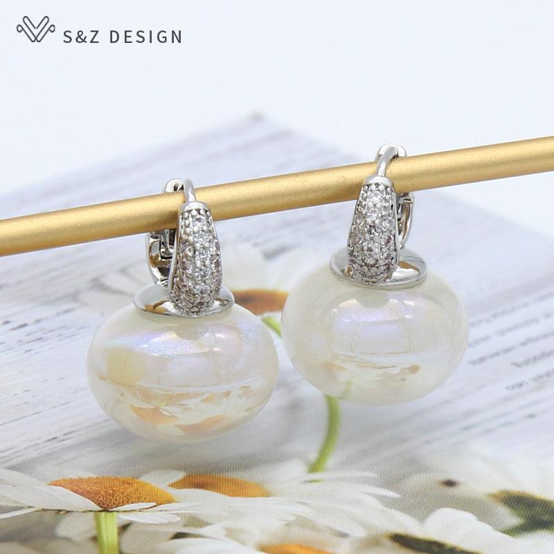 Модные разноцветные серьги-капельки с хлебными бусинами для женщин, свадебные украшения, подарок, серьги из розового золота с кубическим цирконием