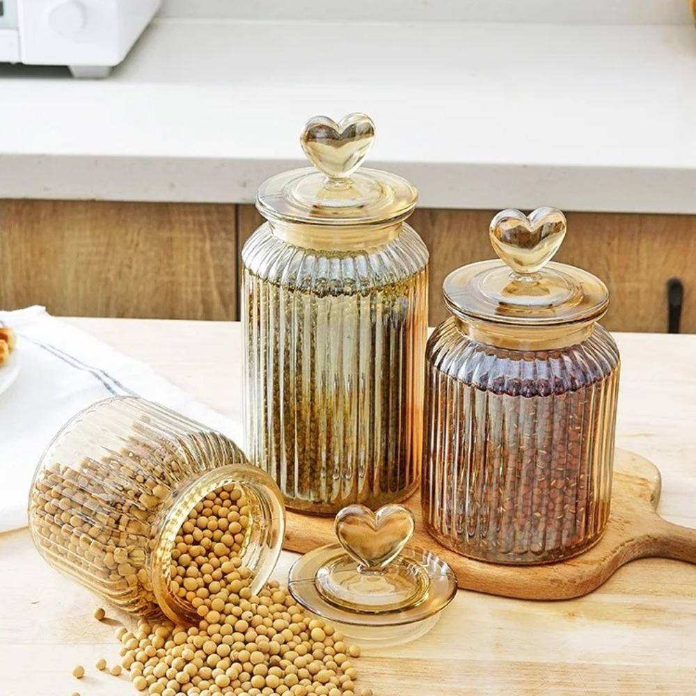 Стеклянная герметичная банка большой емкости, прозрачная банка для джема, домашний декор, банка для солений, емкость для конфет