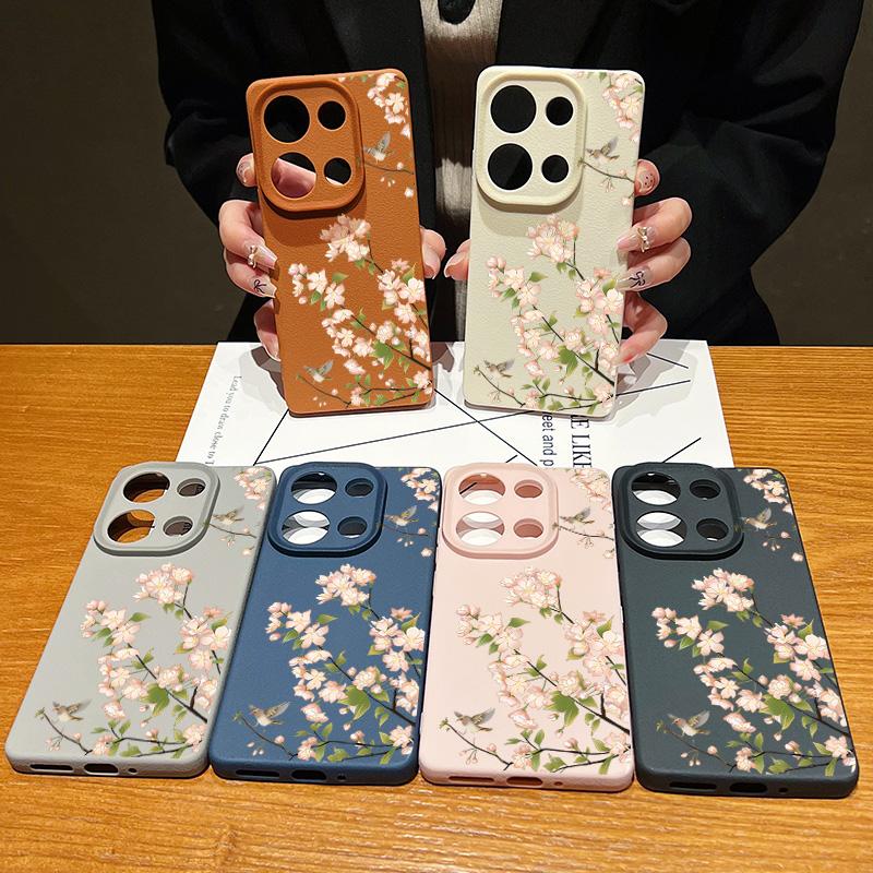 Для Xiaomi 13t Poco X6 M6 Pro Redmi Note 14 13 12 11 10 Pro противоударный силиконовый мягкий кожаный узор с текстурой однотонного цвета