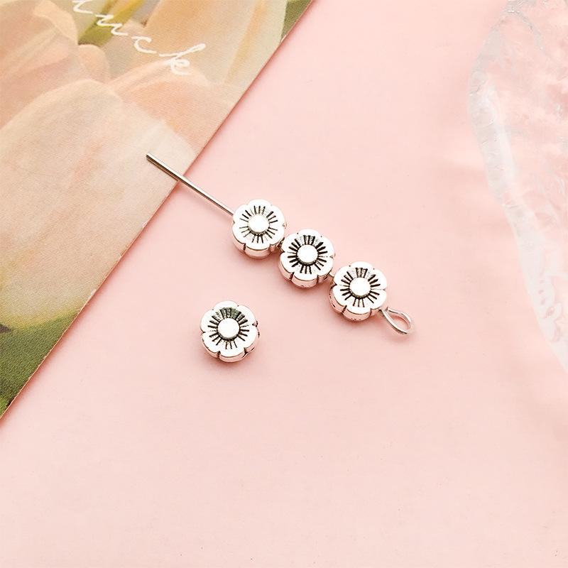 Антикварные серебряные бусины-разделители в форме цветов и звезд для самодельных украшений