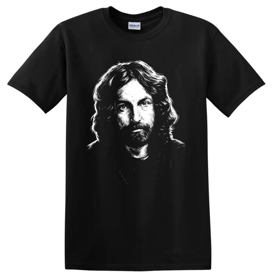 Nick Mason British Drummer Portrait T Shirt Classic Rock Music Fan Graphic Tee