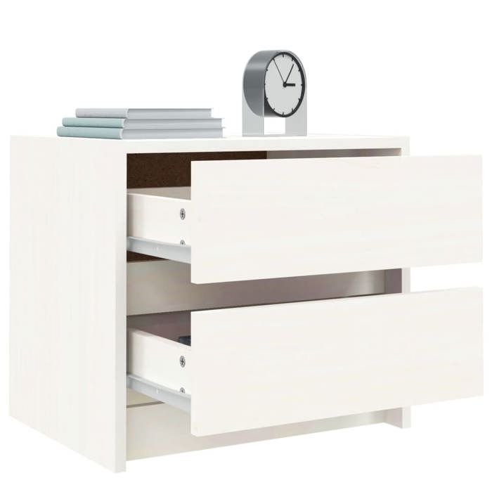 Maison Exclusive - Table de chevet blanc 40x31x35,5 cm bois de pin massif