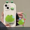 Applicable To Apple 14 Promax Mobile Phone Case IPhone 15 Cute Funny Three-dimensional Frog Doll 13 Silicone Soft Shell
