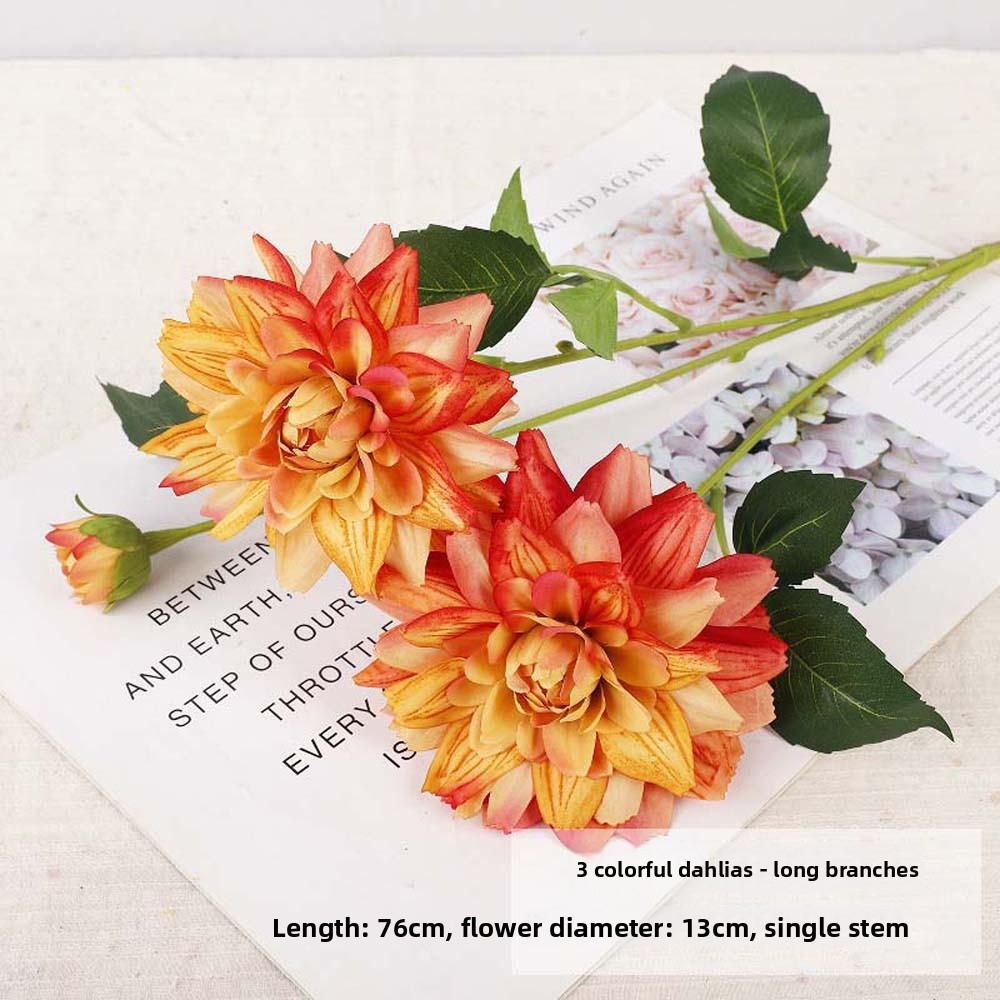 Real Touch Simulation Big Dahlia Realistic Faux Dahlia Branch Fake Flower  Party Favors