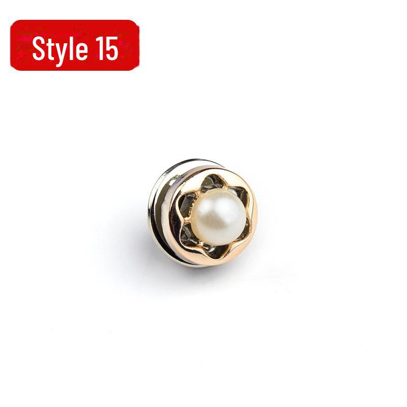Anti-Exposure, Concealed, Removable and Sew-Free Pearl Shirt Brooch Buttons