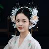 Цветочный Ханфу Кисточка Обруч для Волос Хрустальный Качающийся Головной Убор Феи Ретро Китайский Древний Ободок для Волос Женский