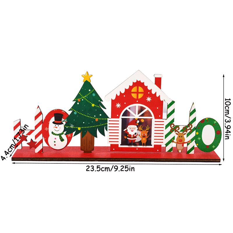 Christmas Wooden Ornaments Santa Claus Snowman Xmas Tree Desktop Signs 2025 New Year Party DIY Decoration For Home Navidad Gifts