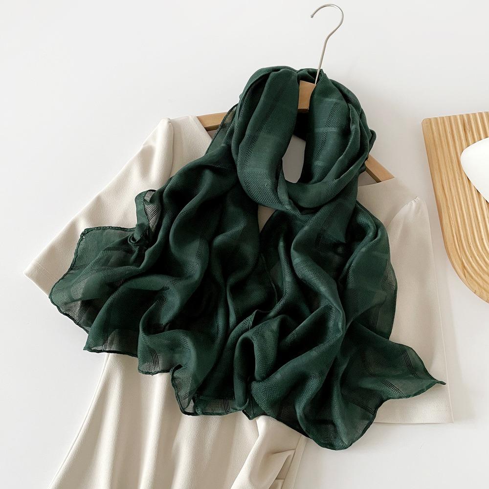 Элегантные женские шали корейские длинные шелковые шали простые роскошные шелковые шарфы женские