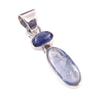 Подвеска из натурального кианита из стерлингового серебра 925 пробы 1,40 дюйма J1L10