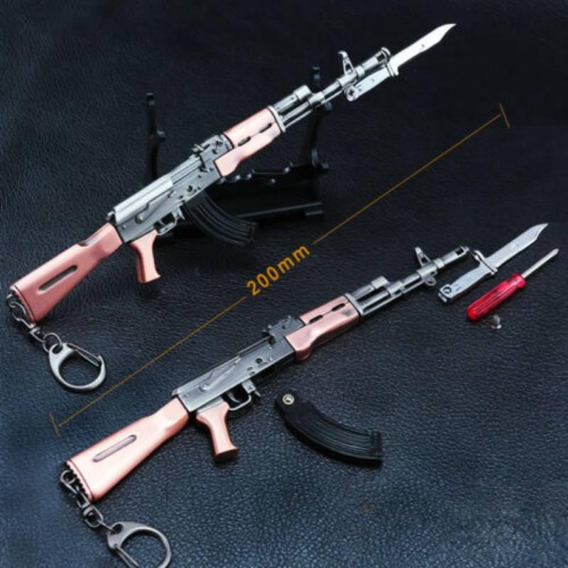 Model Gun Pubg Keychain Metal Game Peripheral Backpack Pendant Gift Children