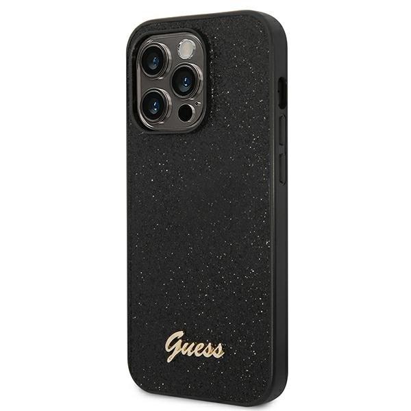Guess Guhcp14Lhggshk Iphone 14 Pro 6.1 Black/Black Hard Case Glitter Script