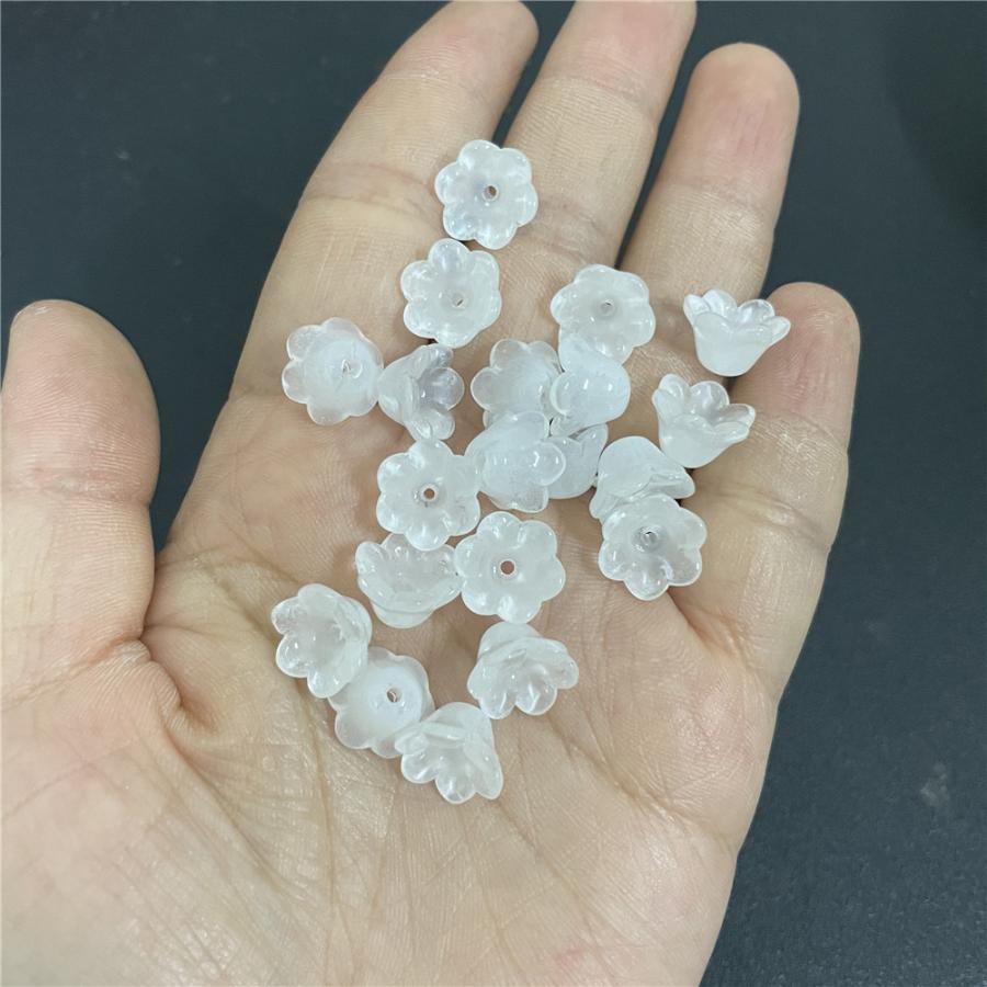 50 шт., бусины в форме цветка, стеклянные бусины в форме цветка для изготовления ювелирных изделий, аксессуары для волос ручной работы, сделай сам