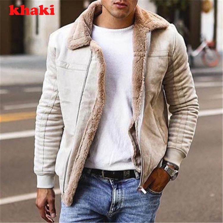 Winter Herrenjacke Plus Fleece Warm Verbundlederjacke Dicke Oberbekleidung Jacken