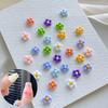 50Pcs Small Flower Nail Art Charms 3D Resin 5Petal Rhinestones Nail Decorations Kawaii Accessories Manicure Diy