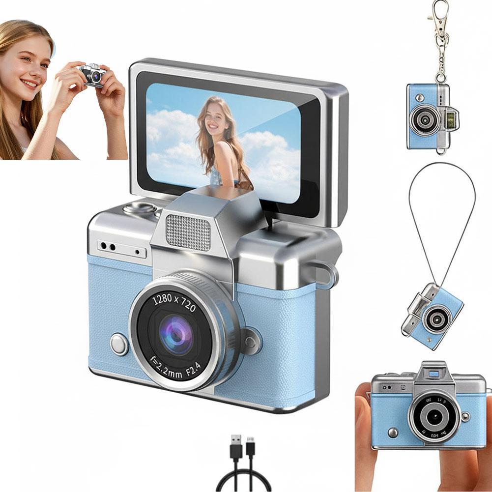 Retro Style Mini CCD Camera with 1.47 Inch Flip Screen Portable Sports Camera for Outdoor Travel Vlogging Photography Kids Gifts
