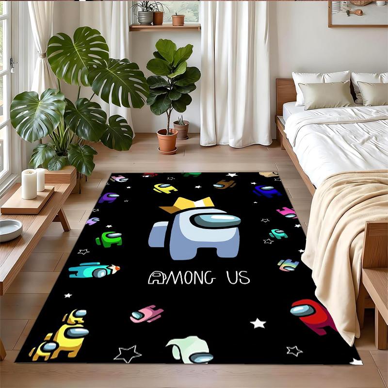 Among Us Print Crystal Velvet Plush Rug Anti?Slip Wear?Resistant Floor Carpet For Indoor Household Home Decoration