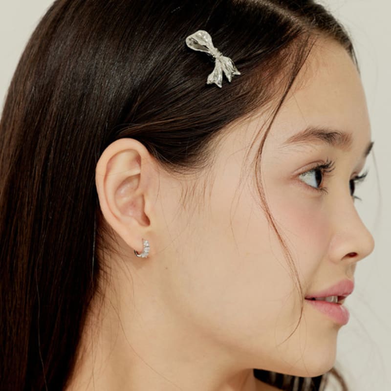 Murmur [925silver]Petit Cubic Hoop Earrings