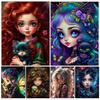 Diy Diamond Painting Cartoon Portrait Girl Full Diamond Mosaic Flower 5d Embroidery Animal Cat New Series Children's Gift Set