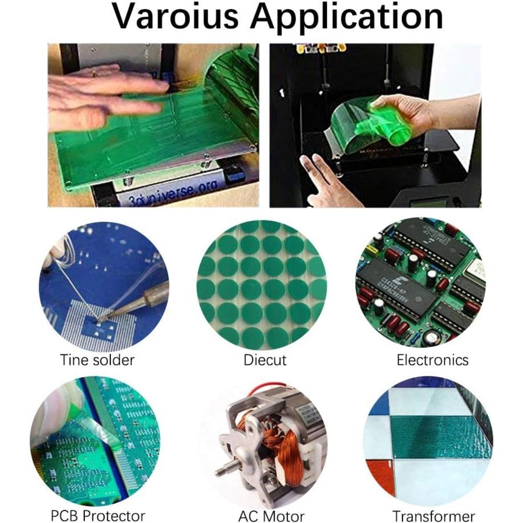 Green Polyester Hi-Temp Masking Tape PET Tape With Silicone Adhesive, Ideal For Painting, Powder Coating, Circuit Boards