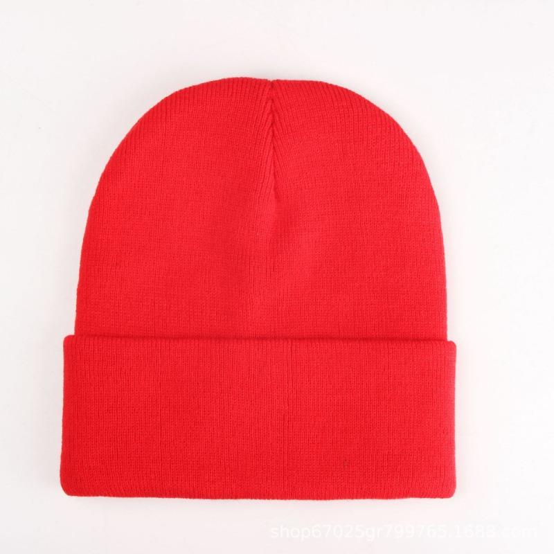 Brimless beanie big head circumference knitted hat knitted hat knitted hat black knitted hat outdoor warm hat