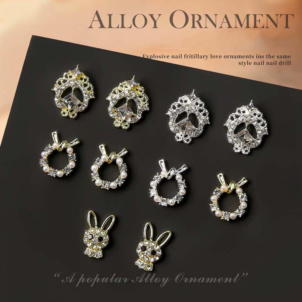 Zinc Zinc Alloy Nail Ornament 3D Nail Art Drills Nail Jewelry Rabbit Nail Decorations Heart Nail Rhinestones