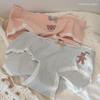 Threaded Cotton Cute Girl Style Mid Waist Briefs Pure Cotton Underwear for Girls Panties