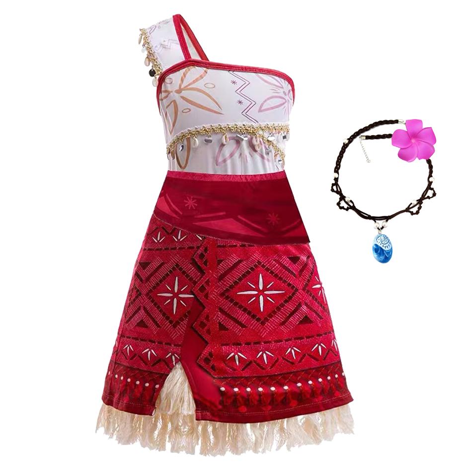 New Movie Moana 2 Girl Dress Halloween Party Costume Princess Fancy Clothes Children Vaiana Outfit Dress