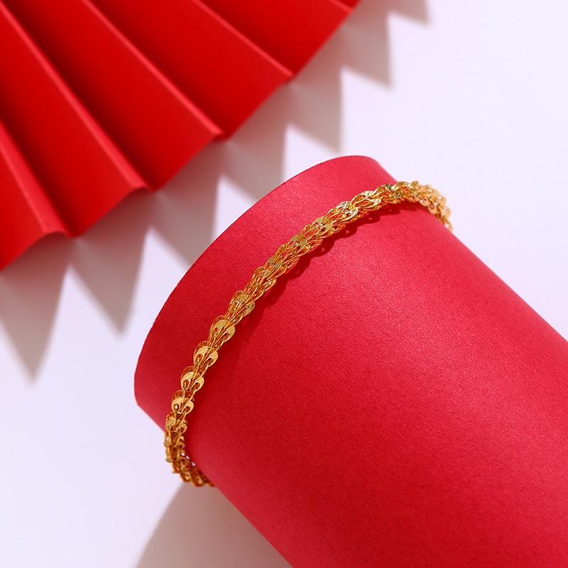 24K Gold Phoenix Tail Jewelry Дамский ретро нишевый дизайн полый индивидуальный браслет