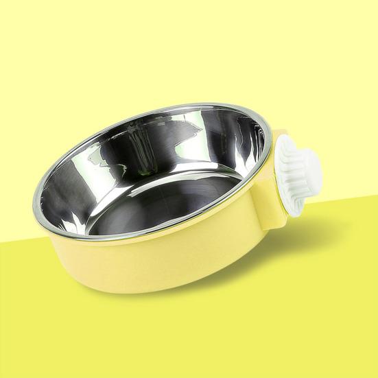 Миска из нержавеющей стали для клетки питомца, миска для кормления животных с защитой от проливания, съемная подвесная миска для клетки кошки, собаки, кролика