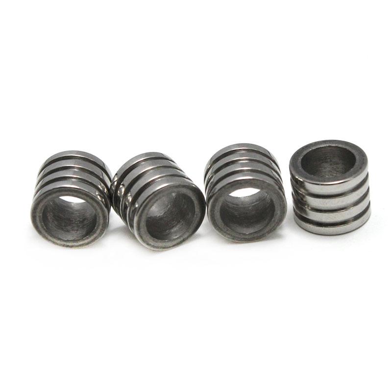 5pcs Stainless Steel Metal Tube Spacer Beads for Jewelry Making Large Hole DIY Handmade Charm Beads for Leather Bracelet Making