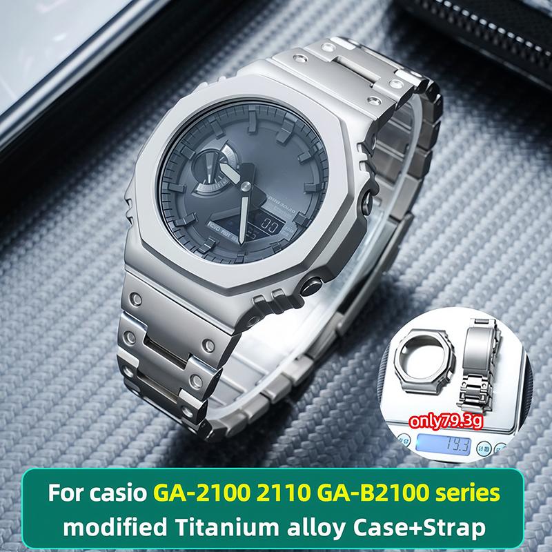 GA2100 Модификация Корпус + Ремешок из титанового сплава Комплект для G-shock Casio GA-2100/2110 GA-B2100 Ультралегкая титановая металлическая рамка ремешок